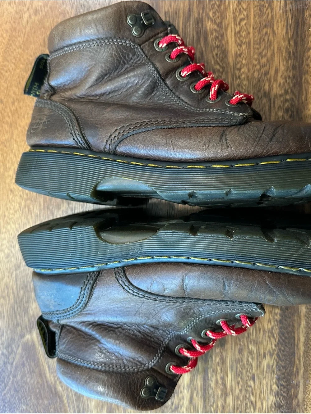 Vtg 90s Dr. Marten 8A69 Brown Leather Ankle Boots Made In England Men UK 9 US 10